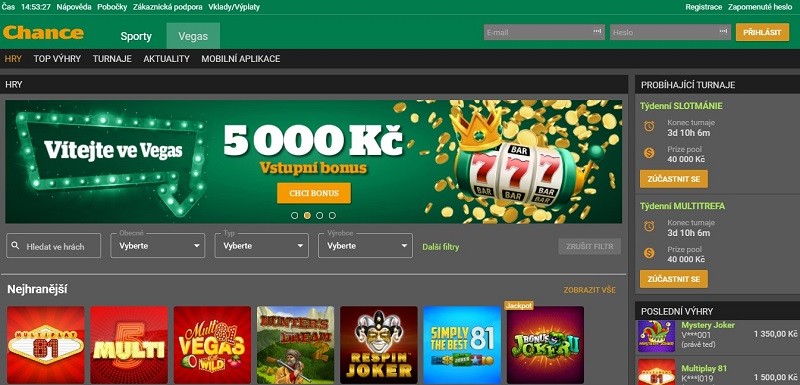 Chance Vegas SK online casino