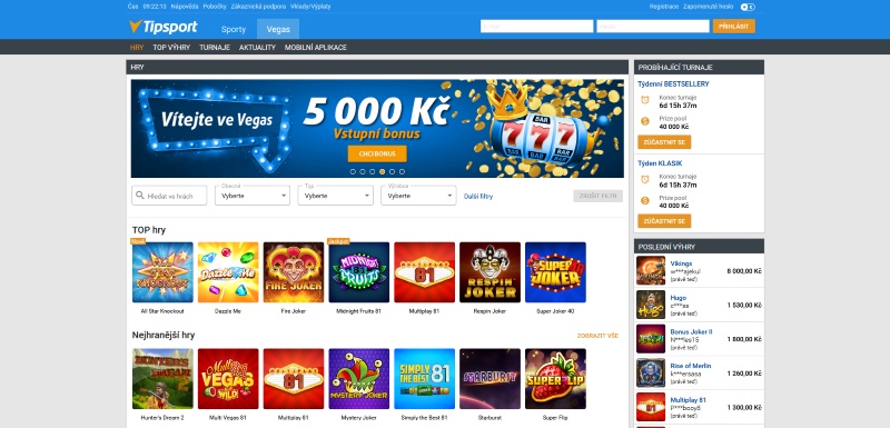 české casino online Tipsport domovská stránka